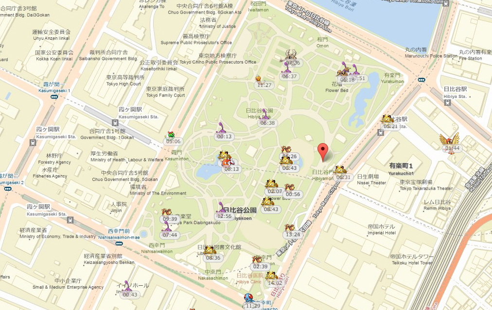 ポケモンgoマップ 日比谷公園 Pokemon Go情報japan