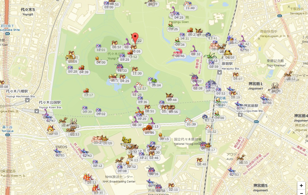 ポケモンgoマップ 代々木公園 Pokemon Go情報japan