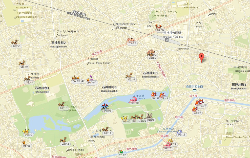 ポケモンgoマップ 石神井公園 Pokemon Go情報japan